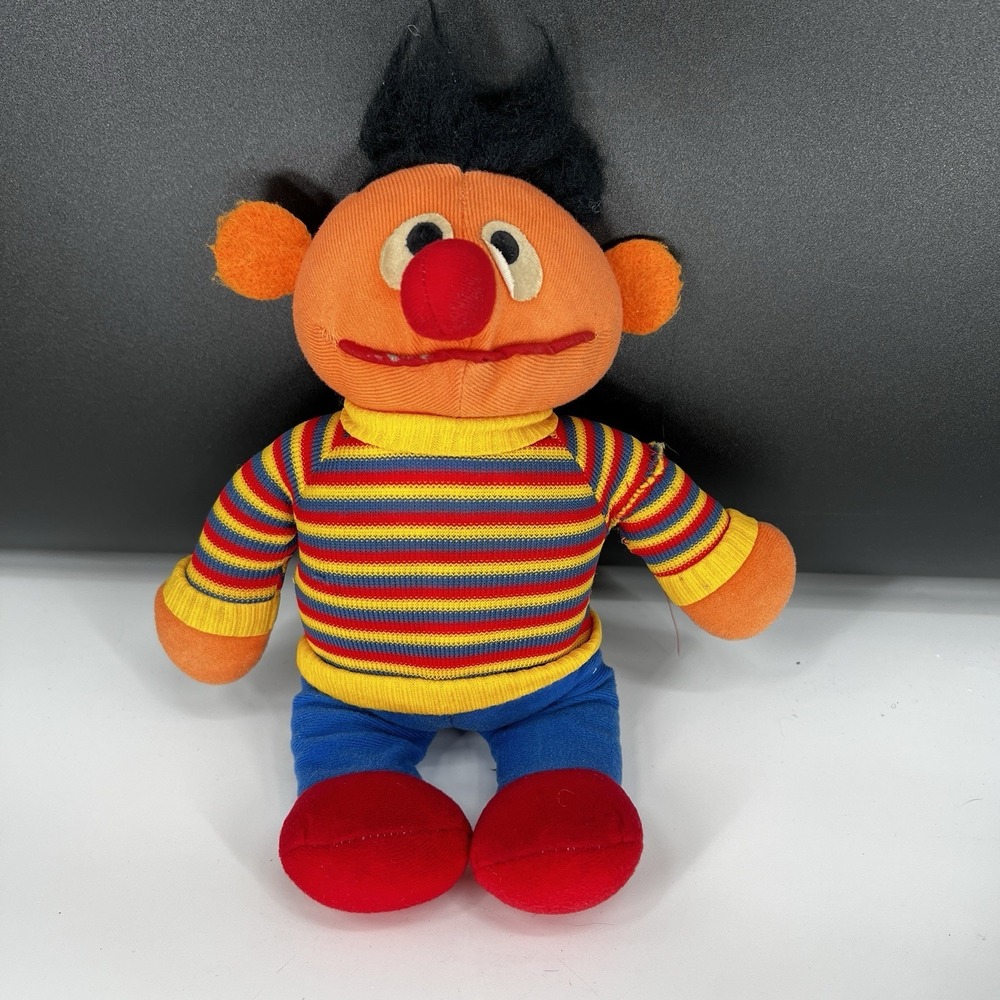 Ernie Sesame Street Playskool 1985 Vintage Plush‎ Doll